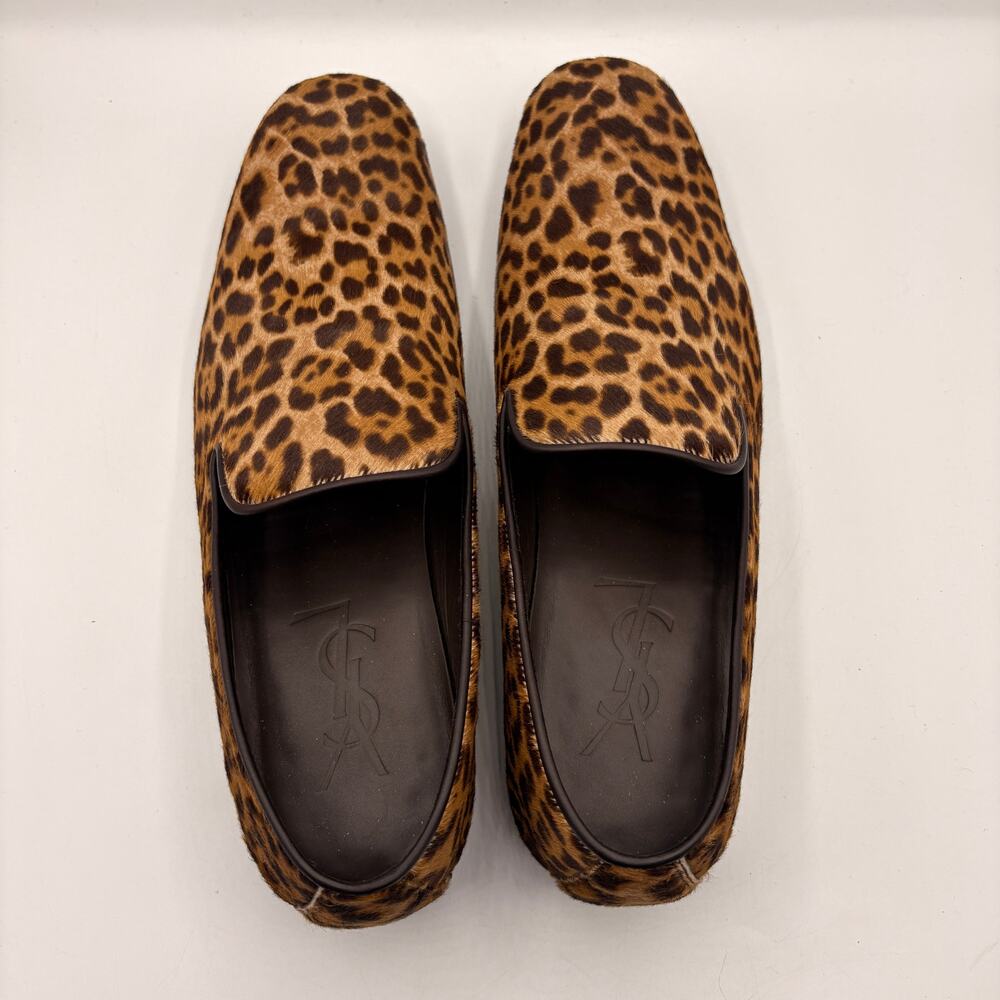 YVES SAINT LAURENT Smoky Loafers Leopard Calf Hair Sz 43/US 10 $895 - Picture 6 of 12